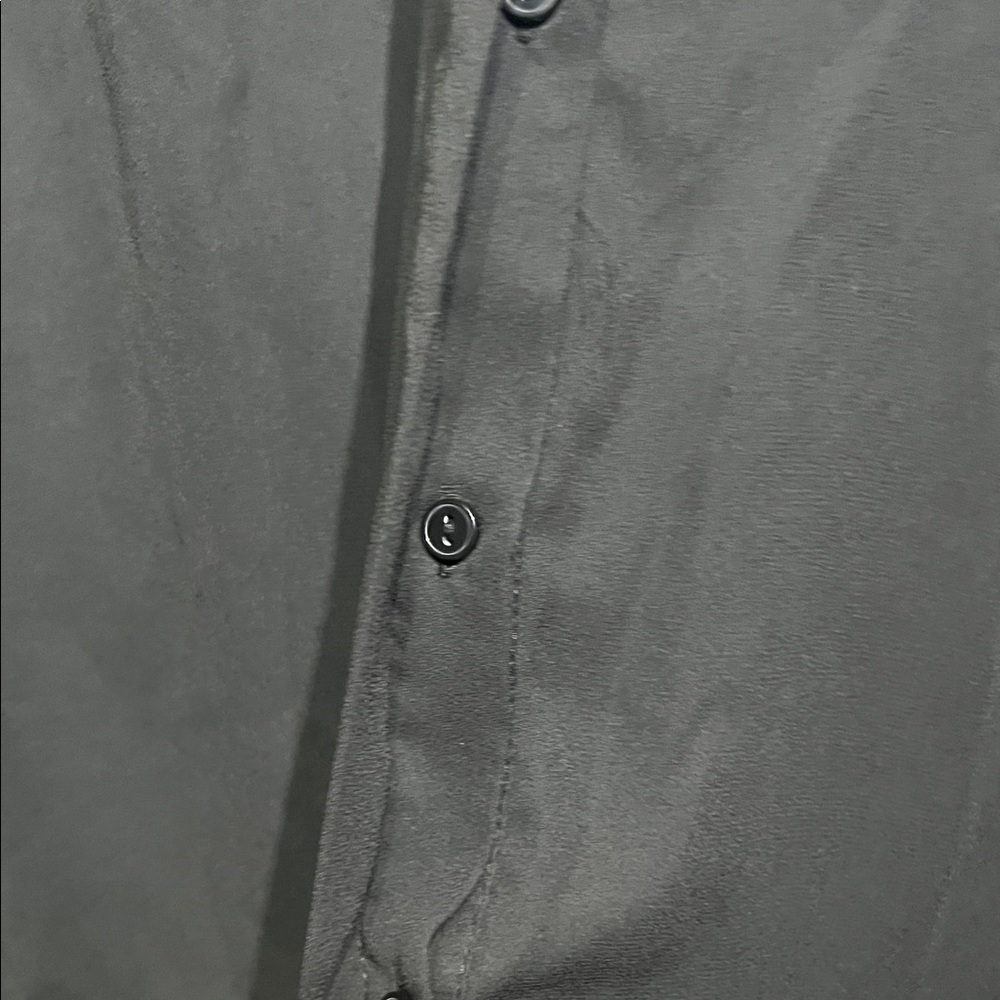Zara Black Button Down Black Contrast Textured Shirt Embellishments size Small - Picture 5 of 9
